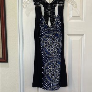 Black and Blue Patterned Women's top